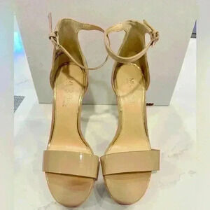Jordyn BEIGE Patent Leather Platform Sandal | Michael Kors (Size 8.5)